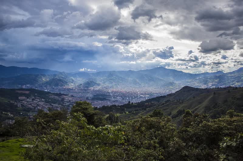 The Aburrá valley and Medellín under dramatic clouds